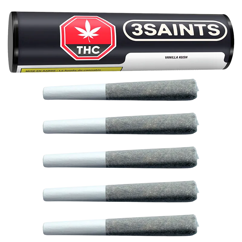 3Saints 2.5 g Vanilla Kush PR 5 x 0.5 g Pre-Rolls