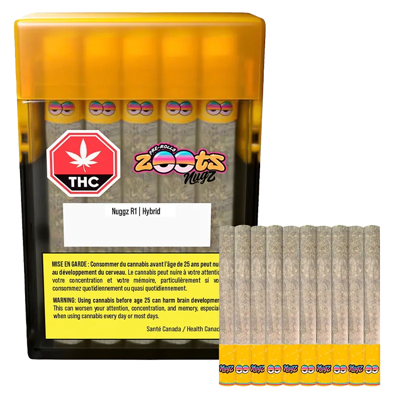 Nugz 7.5 g CBT Zootz Nuggz R1 PR 10 x 0.75 g Pre-Rolls
