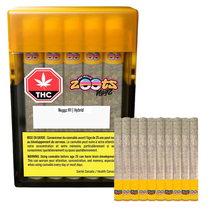 Nugz 7.5 g CBT Zootz Nuggz R1 PR 10 x 0.75 g Pre-Rolls