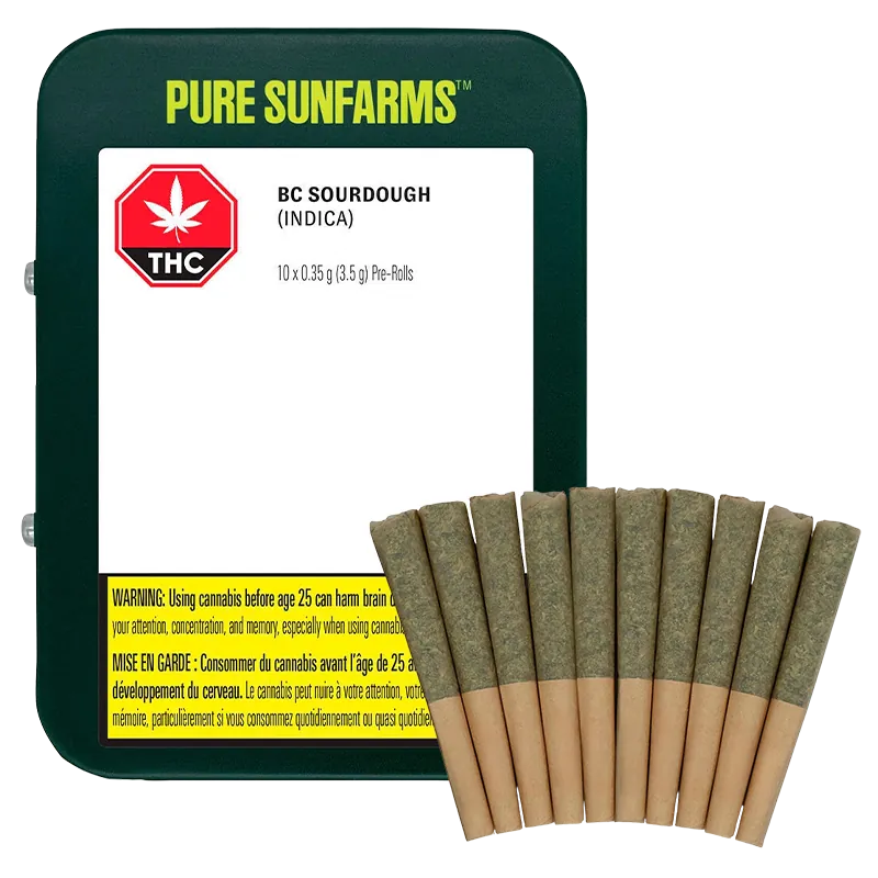 Pure Sunfarms 3.5 g BC Sourdough PR 10 x 0.35 g Pre-Rolls