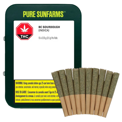 Pure Sunfarms 3.5 g BC Sourdough PR 10 x 0.35 g Pre-Rolls