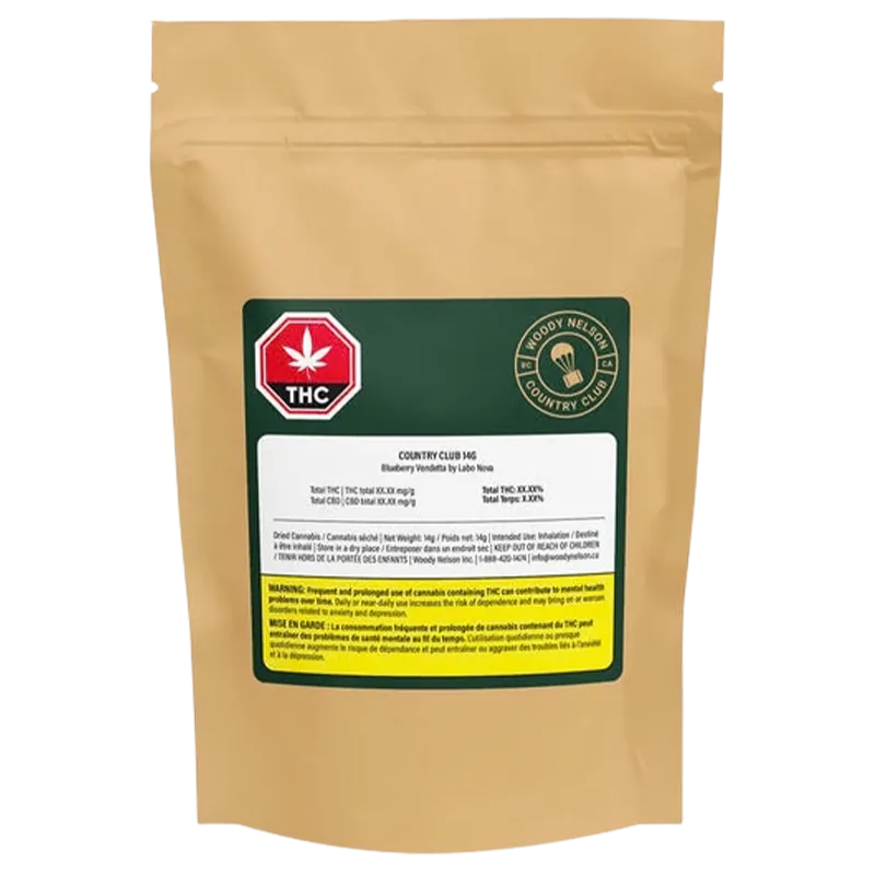 Woody Nelson Country Club 14 g Blueberry Vendetta Flower