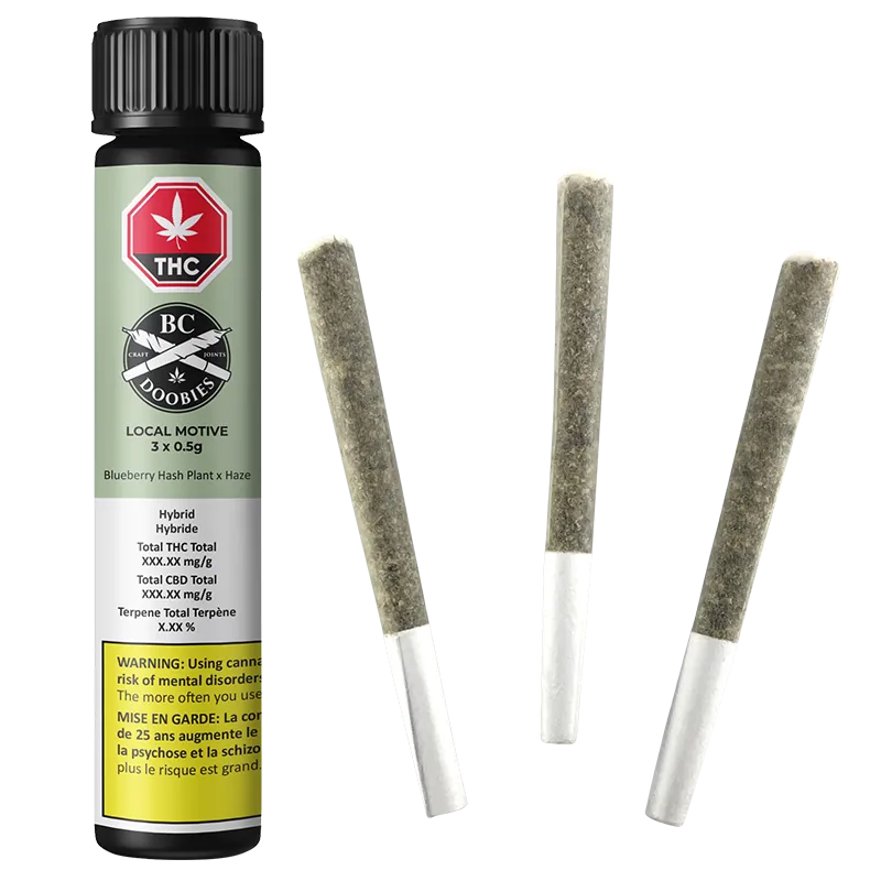 BC Doobies 1.5 g Local Motive PR 3 x 0.5 g Pre-Rolls