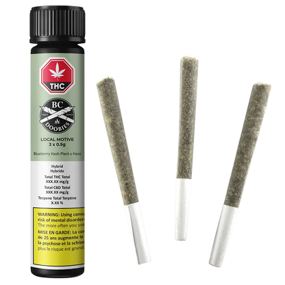 BC Doobies 1.5 g Local Motive PR 3 x 0.5 g Pre-Rolls