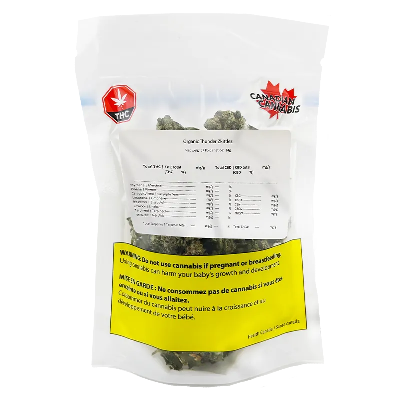 Canadian Cannabis 14 g Organic Thunder Zkittlez Flower