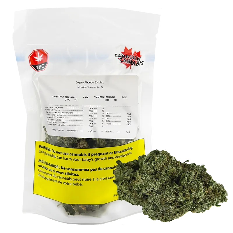 Canadian Cannabis 7 g Organic Thunder Zkittlez Flower