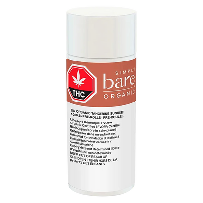 Simply Bare 3.5 g BC Organic Tangerine Sunrise PR 10 x 0.35 g Pre-Rolls