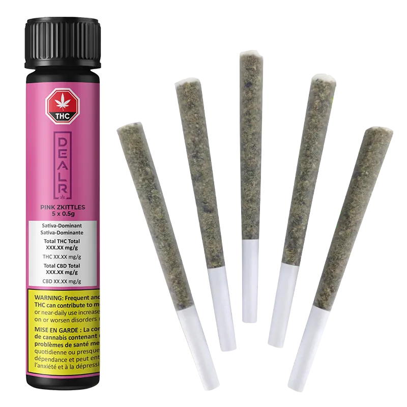 DEALR 2.5 g Pink Zkittles PR 5 x 0.5 g Pre-Rolls