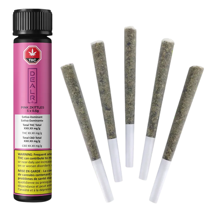 DEALR 2.5 g Pink Zkittles PR 5 x 0.5 g Pre-Rolls