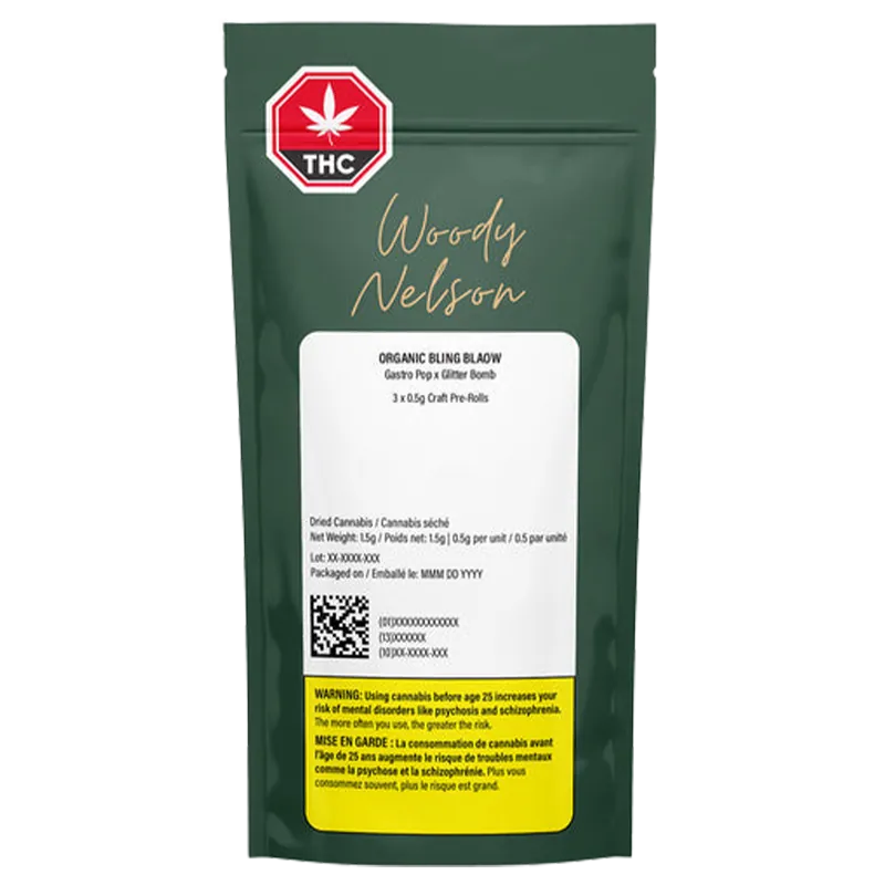 Woody Nelson 1.5 g Organic Bling Blaow Craft PR 3 x 0.5 g Pre-Rolls