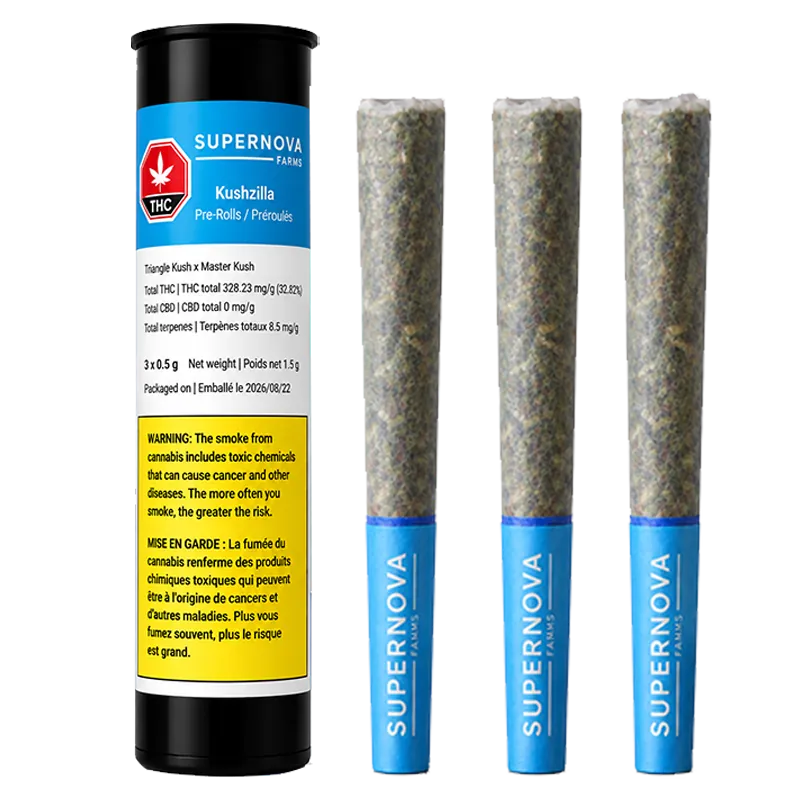 Supernova Farms 1.5 g Kushzilla PR 3 x 0.5 g Pre-Rolls
