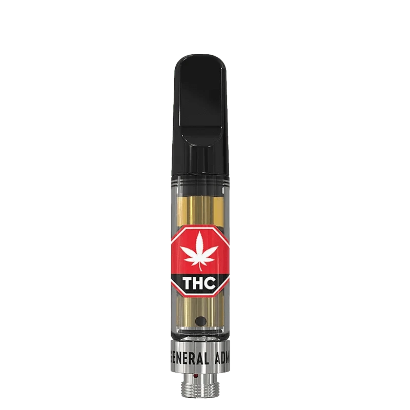 Front view of the Peach Ringz Vape Cartridge, showing its silver and clear construction against a plain white background.