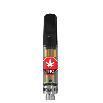Front view of the Peach Ringz Vape Cartridge, showing its silver and clear construction against a plain white background.