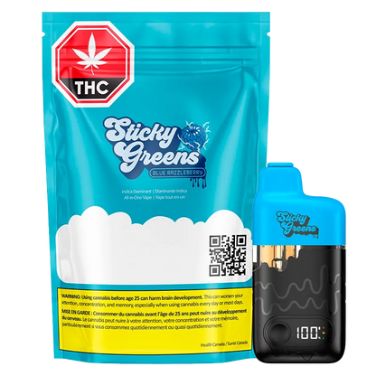 Sticky Greens 0.95 g Blue Razzleberry Disposable Vape Vapes
