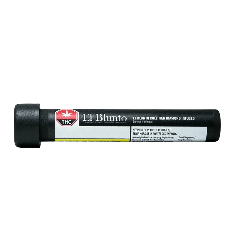 Front view of the Cullinan Diamond Infused Pre Rolled 1 x 2 g package, displaying branding on a plain white background.