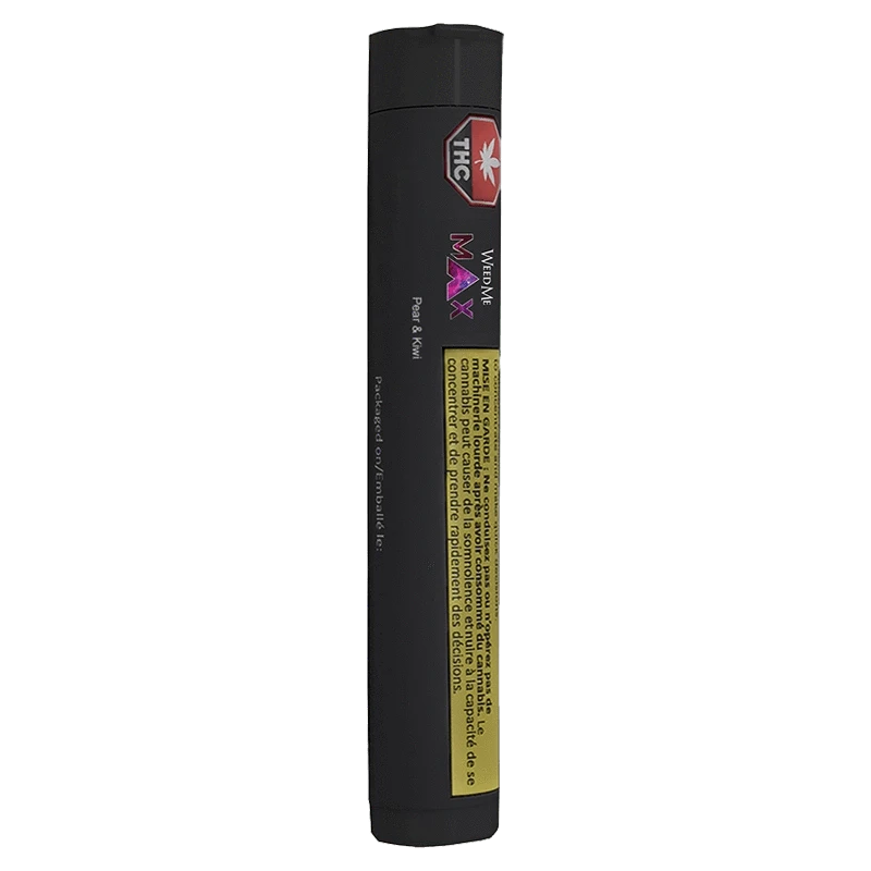 Front view of the Pear and Kiwi Vape Cartridge with a silver metallic finish, set against a dark, neutral background.