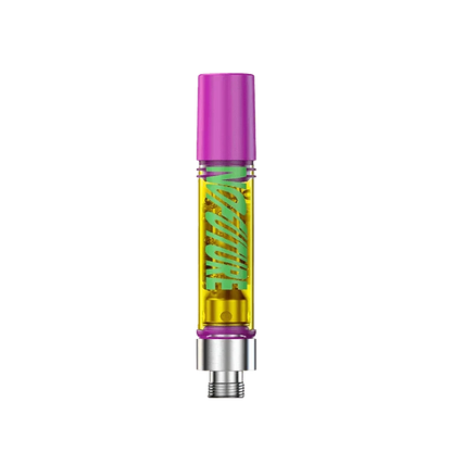 A close-up studio shot of the Hot CKS Vape Cartridge, featuring a silver base and clear tank, angled against a plain white backdrop.