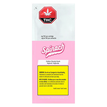 Spinach 1.2 g Spinach Cotton Dandy Kush 1.2g Hybrid Vape Cart - 1000mg THC 510 Carts