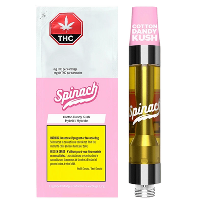 Spinach 1.2 g Spinach Cotton Dandy Kush 1.2g Hybrid Vape Cart - 1000mg THC 510 Carts