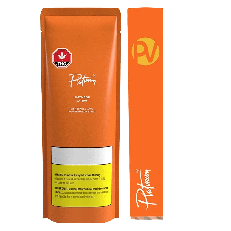 Front view of the Limonade Disposable Vape, showing its packaging with a bright, central logo and text in French.