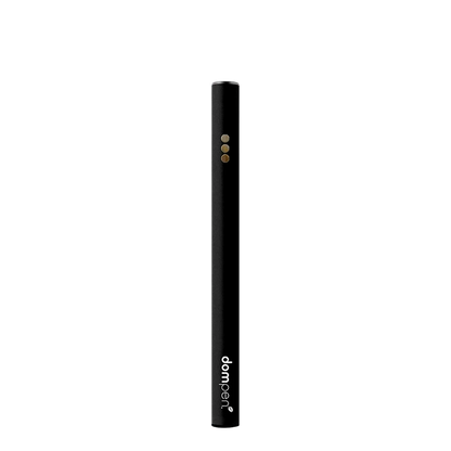 Front view of the AIO Midnight Berry Disposable Vape, a sleek, black cylinder against a plain white background.