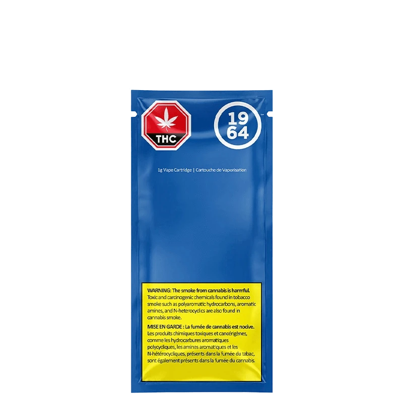 Close-up of the Blue Dream FSE Resin Vape Cartridge packaging with bold text on a dark background.