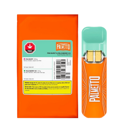 Palmetto Pink Burst & Melonberry Ice Disposable Vape 1g: Lowest Price | Canna Cabana Palmetto Pink Burst & Melonberry Ice Disposable Vape 1g: Lowest Price | Canna Cabana