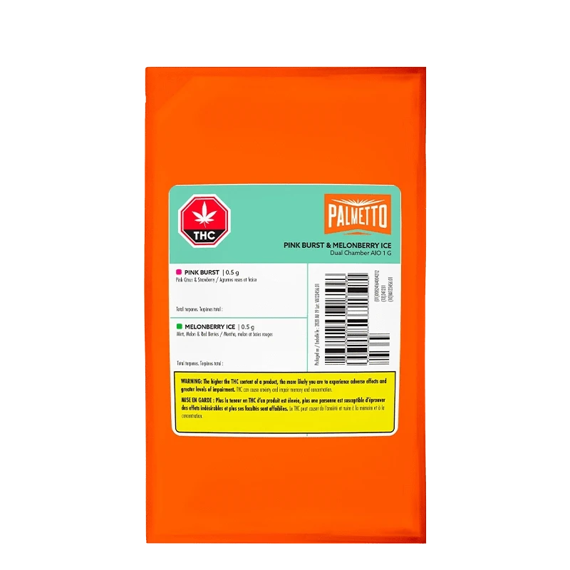 Palmetto Pink Burst & Melonberry Ice Disposable Vape 1g: Lowest Price | Canna Cabana Palmetto Pink Burst & Melonberry Ice Disposable Vape 1g: Lowest Price | Canna Cabana