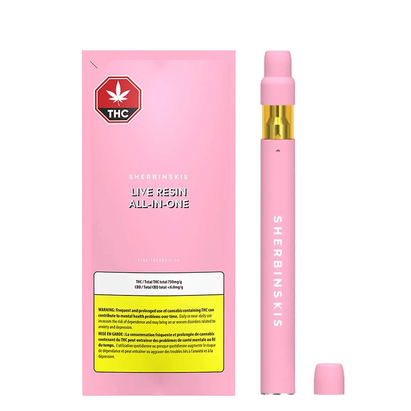 Sherbinskis 0.5 g Pink Sherbs Live Resin AIO Disposable Vape All-In-Ones