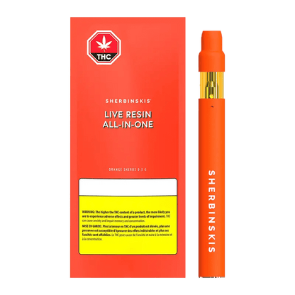 Sherbinskis 0.5 g Orange Sherbs Live Resin AIO Disposable Vape All-In-Ones