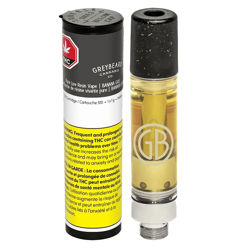Greybeard 1 g Greybeard Banana Gas Live Resin Vape Cart 1g | Canna Cabana Live Resin Carts