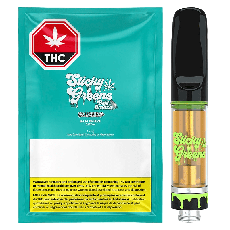 Sticky Greens 1 g Baja Breeze Liquid Diamonds Vape Ca\rtridge Liquid Diamond Carts