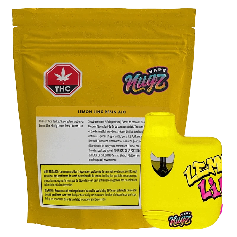 NugZ Lemon Linx Resin Disposable Vape Pen Sativa 1g: Lowest Price | Canna Cabana NugZ Lemon Linx Resin Disposable Vape Pen Sativa 1g: Lowest Price | Canna Cabana