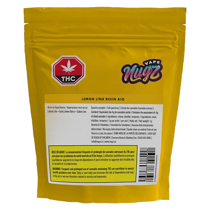 NugZ Lemon Linx Resin Disposable Vape Pen Sativa 1g: Lowest Price | Canna Cabana NugZ Lemon Linx Resin Disposable Vape Pen Sativa 1g: Lowest Price | Canna Cabana