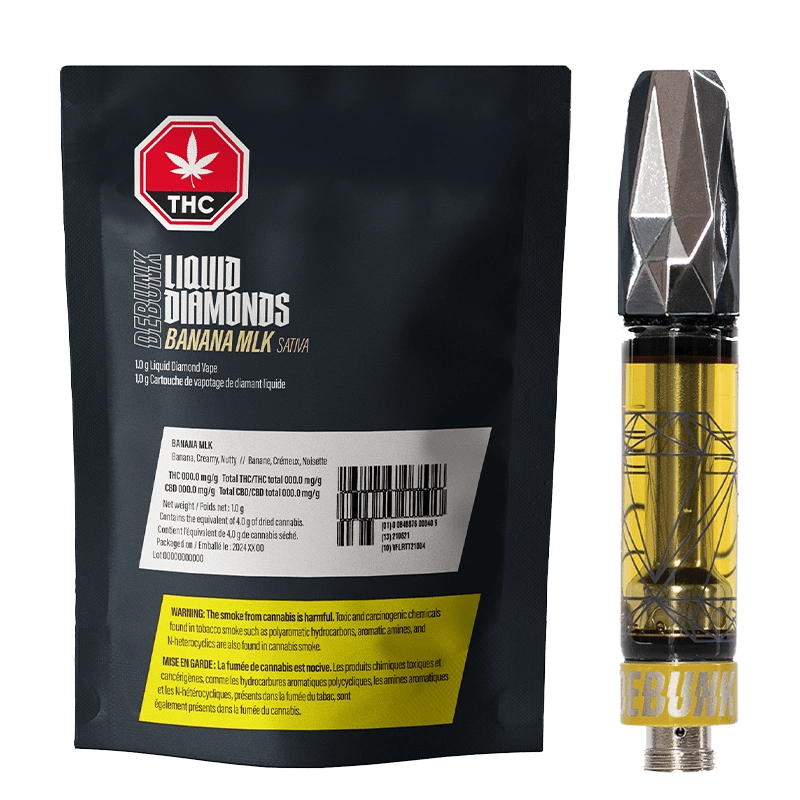 Debunk Banana MLK Liquid Diamond Vape Cart - Sativa 1g: Lowest Price | Canna Cabana Debunk Banana MLK Liquid Diamond Vape Cart - Sativa 1g: Lowest Price | Canna Cabana