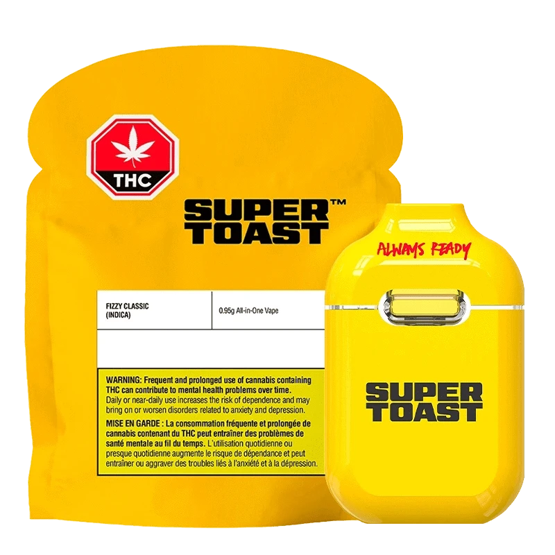 Super Toast Fizzy Classic 0.95g Indica Disposable Vape Pen: Lowest Price | Canna Cabana Super Toast Fizzy Classic 0.95g Indica Disposable Vape Pen: Lowest Price | Canna Cabana