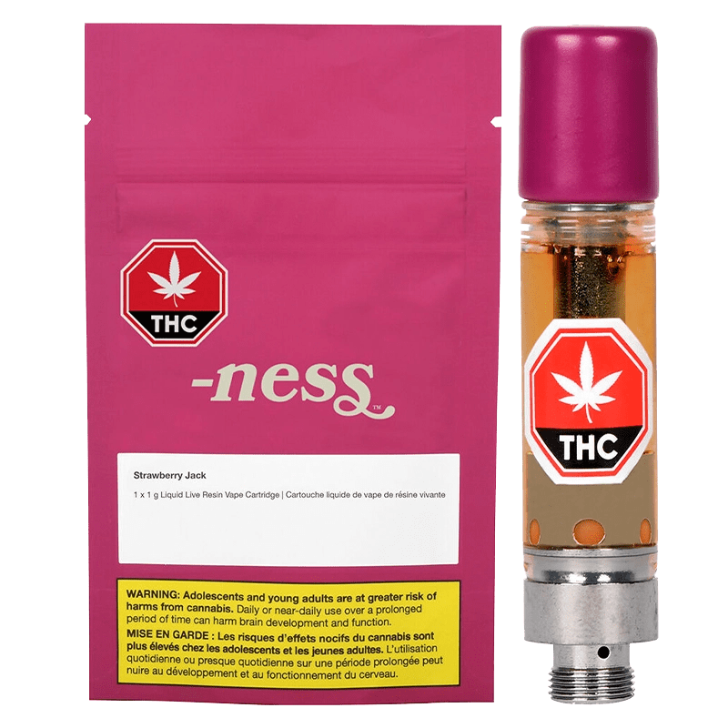Ness Strawberry Jack 1g Live Resin Vape Cartridge Sativa: Lowest