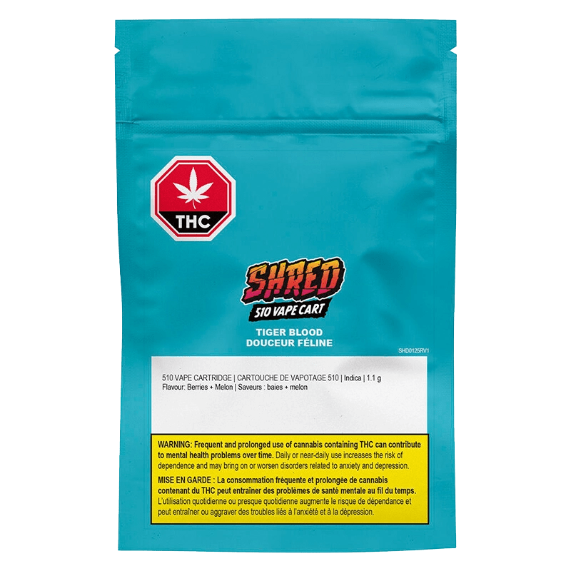what flavor is tiger blood vape Shred Tiger Blood Vape Cartridge 1ml - High THC Cannabis Oil: Lowest Price
