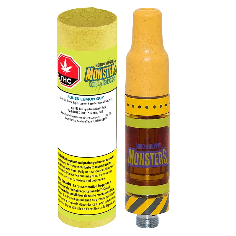 Good Supply Monsters Super Lemon Guy THC Vape Cartridge: Lowest Price | Canna Cabana Good Supply Monsters Super Lemon Guy THC Vape Cartridge: Lowest Price | Canna Cabana