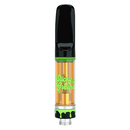 Close-up of the Iced Mint Liquid Diamonds Vape Cartridge, showing a clear, cylindrical cartridge with a metallic tip against a plain background.
