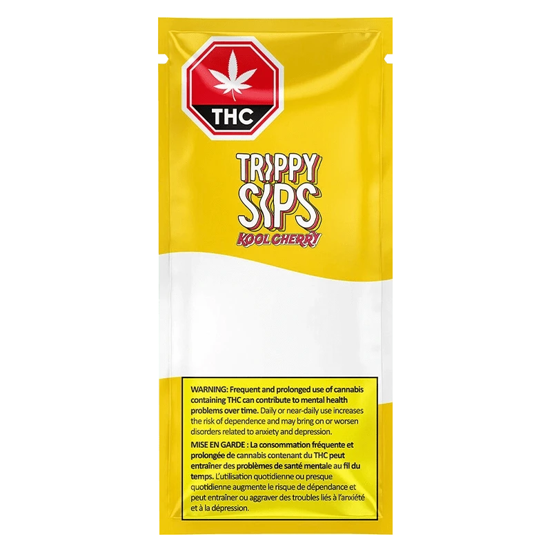 Front view of the Kool Cherry-Liquid Diamond Vape Cartridge packaging features bright lettering against a dark backdrop.