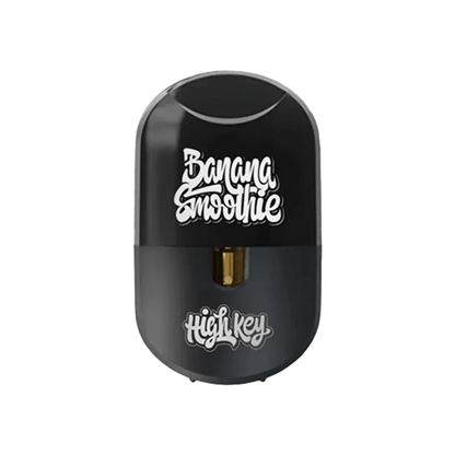 A centered, close-up shot of the Banana Smoothie Live Resin Liquid Diamond Disposable Vape, showing its sleek, cylindrical shape.