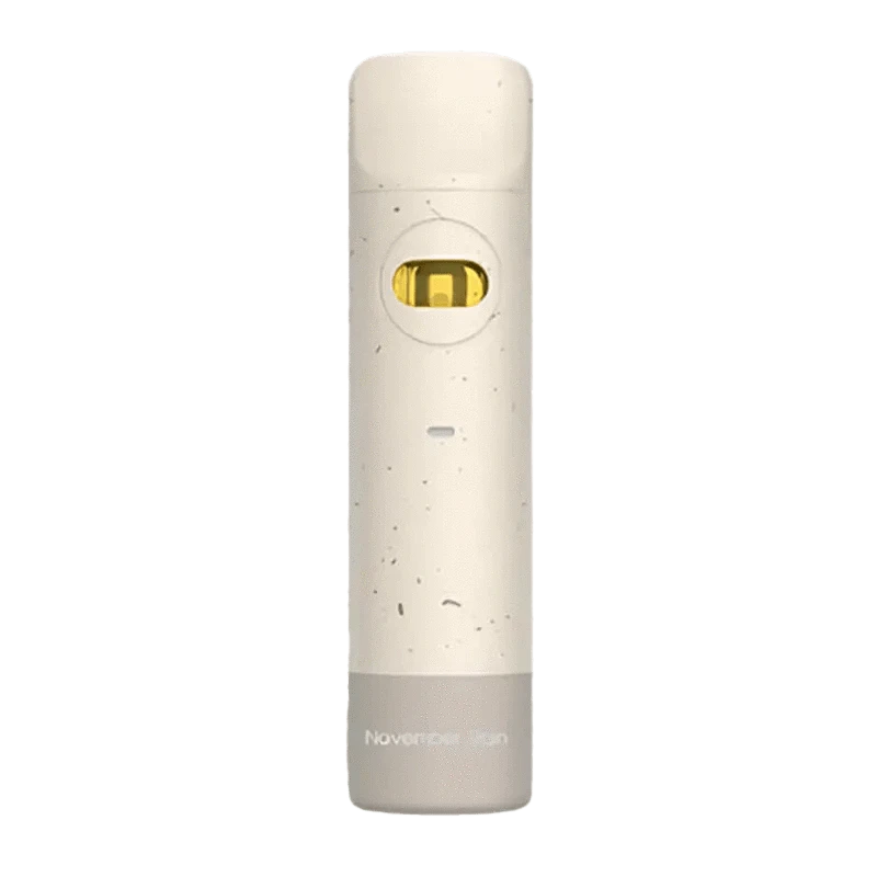 Front view of the Concord Grape Biodegradable Disposable Vape Pen, a sleek, cylindrical device against a plain white backdrop.