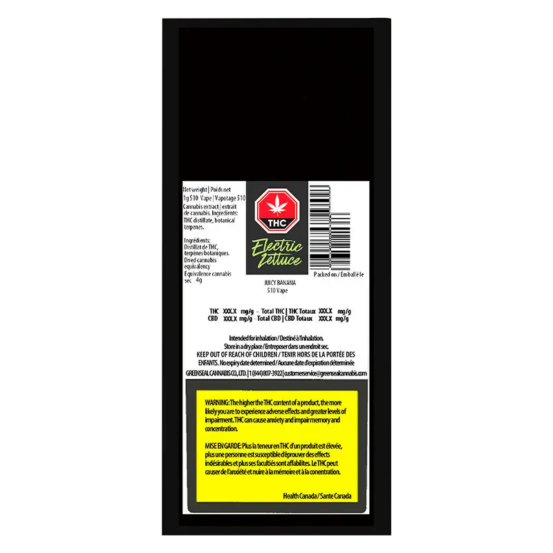 Electric Lettuce 1 g Juicy Banana Vape Cartridge Vapes