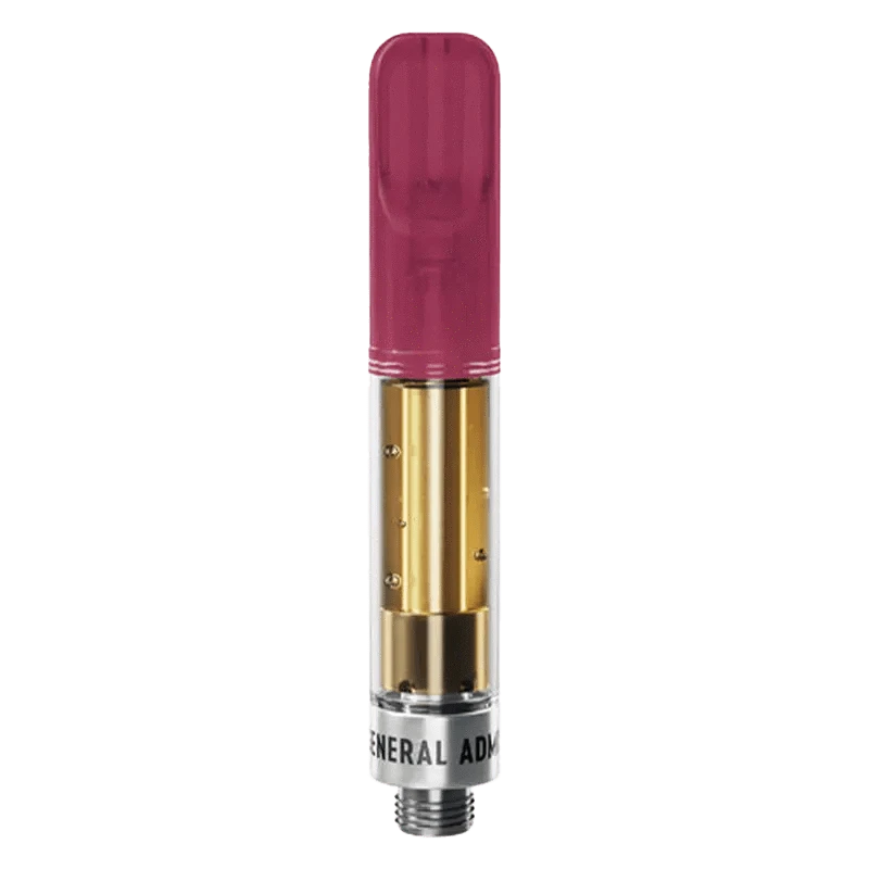 Front view of the Grape Grenade Liquid Diamond Vape Cartridge, showing a clear cartridge filled with liquid against a plain white background.