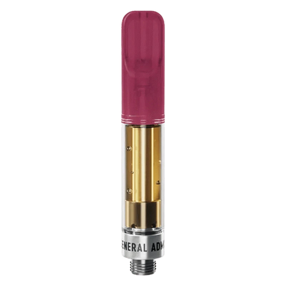 Front view of the Grape Grenade Liquid Diamond Vape Cartridge, showing a clear cartridge filled with liquid against a plain white background.