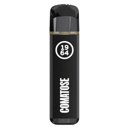 Front view of the Comatose Fse Resin All In One Disposable Vape, showing its sleek, cylindrical shape against a plain white background.