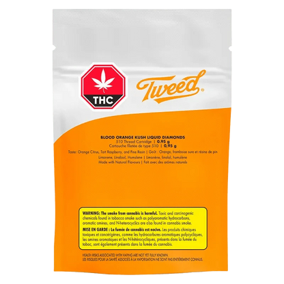 Tweed 0.95 g Blood Orange Kush Liquid Diamonds Vape Cartridge Vapes