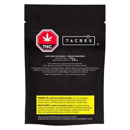 7Acres 0.95 g Jack Haze Live Resin + Liquid Diamonds AIO Dsiposable Vape Vapes