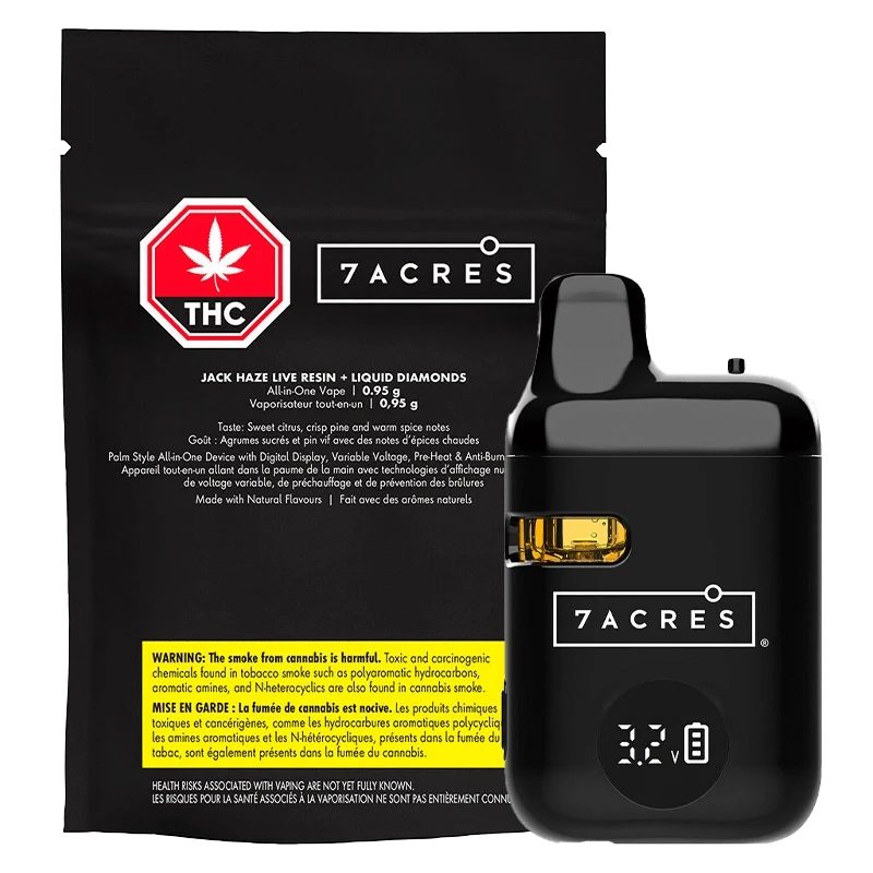 7Acres 0.95 g Jack Haze Live Resin + Liquid Diamonds AIO Dsiposable Vape Vapes